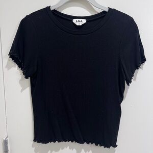 LNA Scalloped T-Shirt in Black